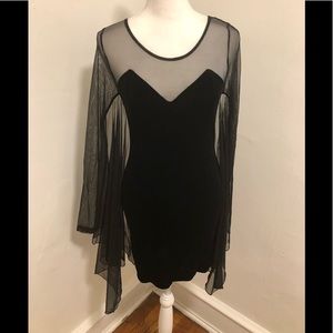 H&M Conscious Collection Velvet Mesh Black Dress